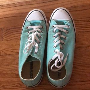 Bright blue converse ONLY WORN TWICE FOR HALLOWEEN